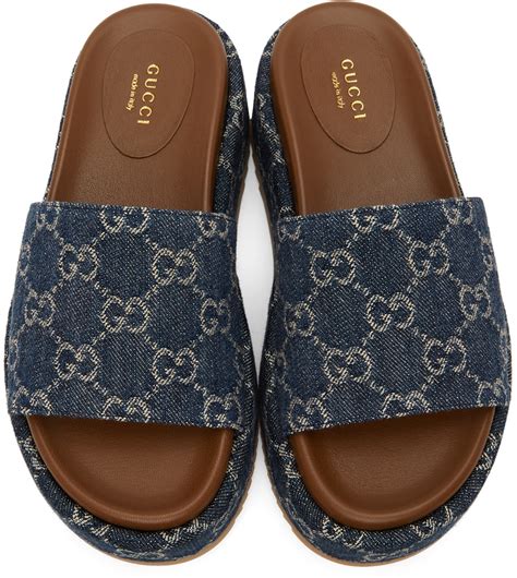 slide gucci sandals men|Gucci denim slides.